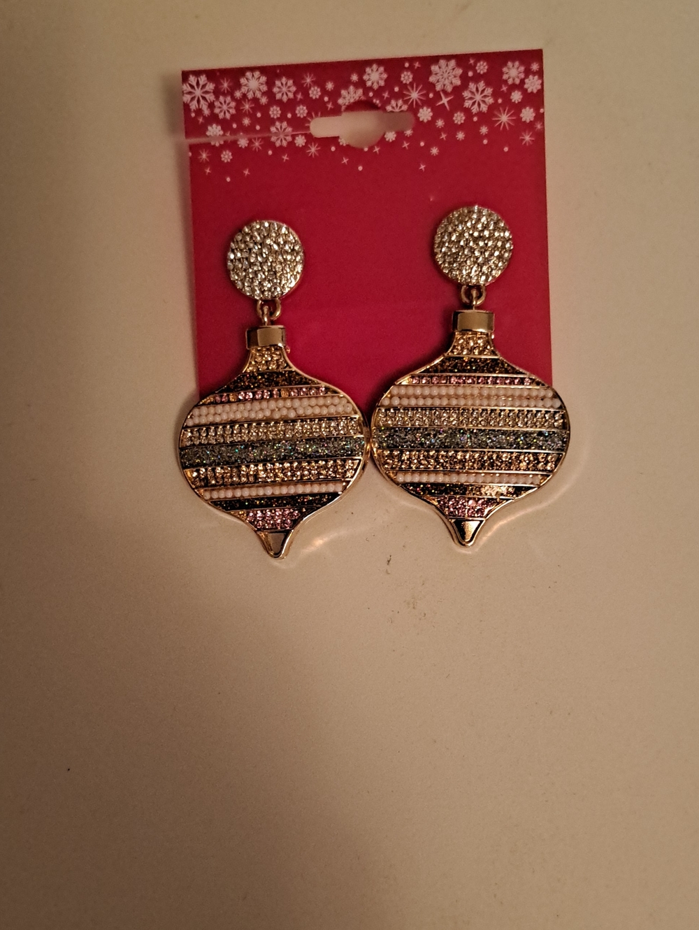 Kohl's Gold-Tone Multicolor Striped Dangle  Ornament Earrings